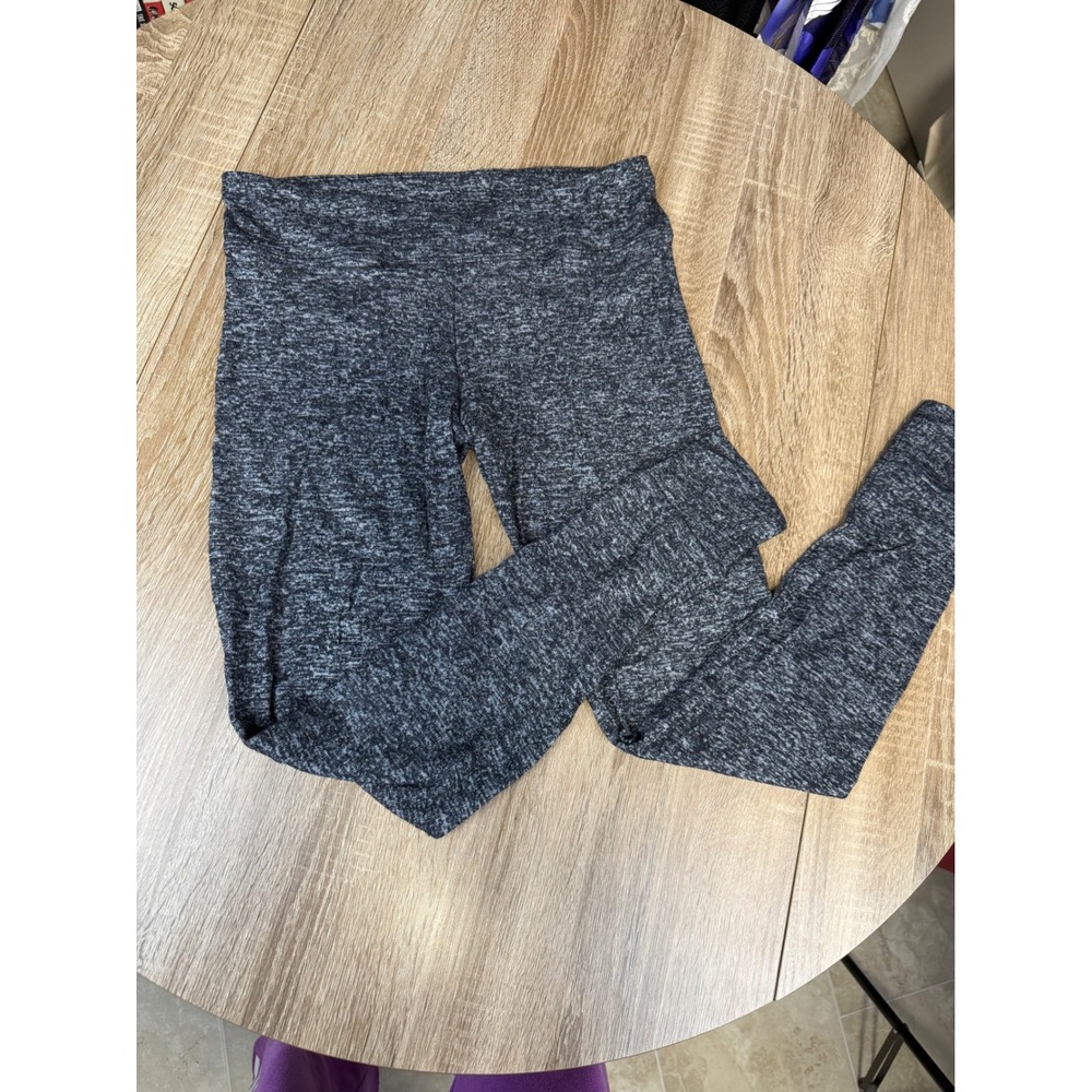 Cuddl Duds SoftKnit Leggings XS Charcoal Heather Gray Marl Crossover Waistband